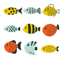 fish collection vector design