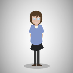 Vector art with character - Young girl.