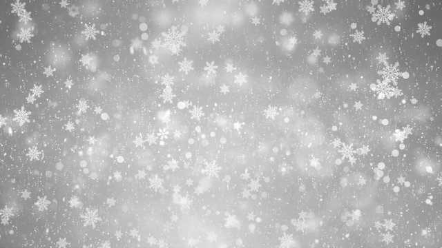Silver White Snow Snowflakes Frame Background. Snow Snowfall Snowflake Particles Seamlessly Loop Black Alpha Green Screen Animation