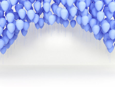 Blue celebration balloons background 