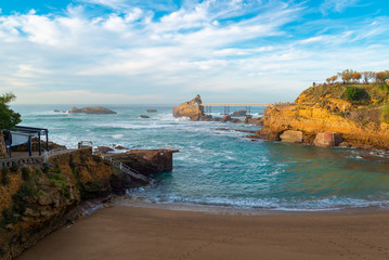 Rock of the Virgin Mary (Rocher de la Vierge) in Biarritz, France
