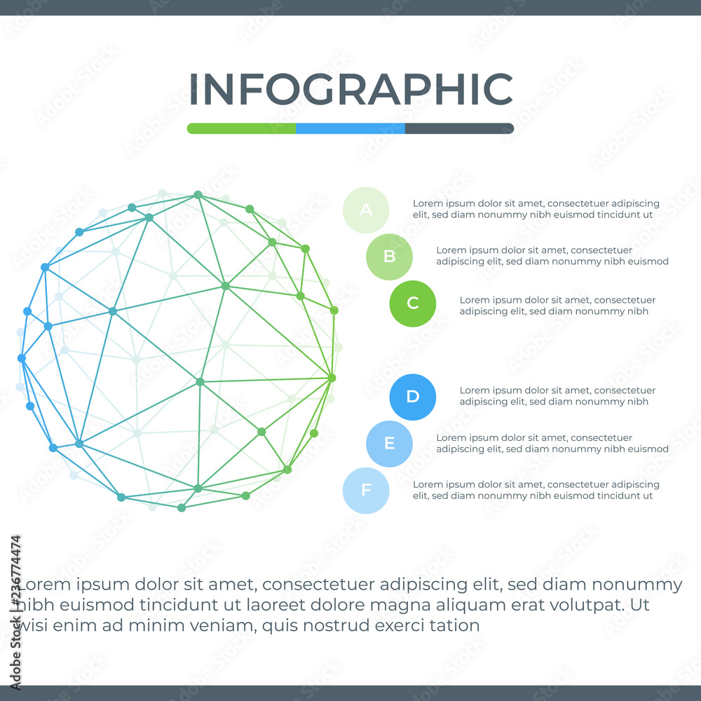 Aufkleber business infographic. infographics diagram with abstract line geometric. template for presentation.