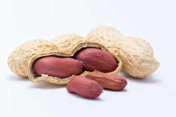 peanuts on white background