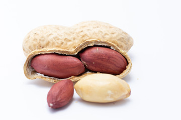 peanuts on white background