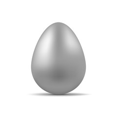 Realistic iron egg with shadow. Vector illustration.
