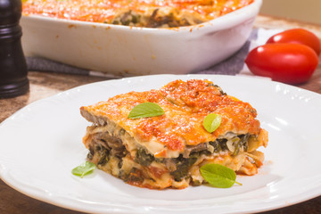 Spinach Lasagna with mushroom
