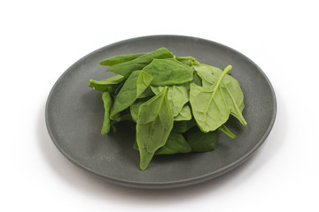 Brazilian Spinach in a plate. Spinacia oleracea