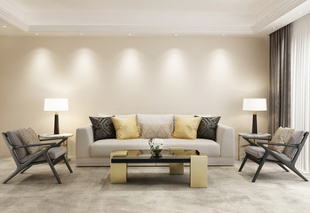 Modern beige eclectic luxury living room