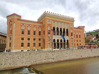 Sarajevo City Hall or Vijecnica, Sarajevo, Bosnia and Herzegovina on May 2nd 2016