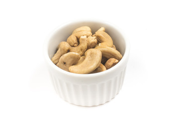 Cashew nuts in a small bowl