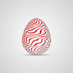 Easter egg icon with red stains pattern. Vector illustration.