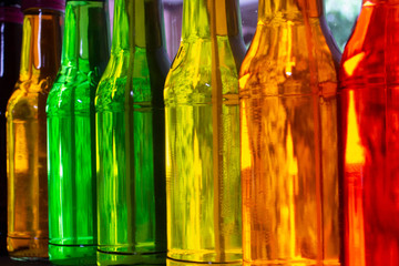 multi colors bottle glass