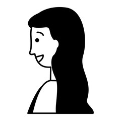 portrait woman character on white background