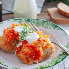 Meatballs with cabbage. Lazy cabbage rolls