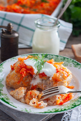 Meatballs with cabbage. Lazy cabbage rolls