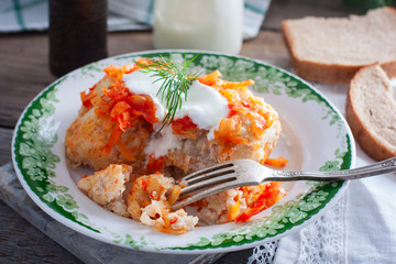 Meatballs with cabbage. Lazy cabbage rolls