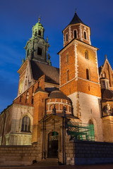 Fototapeta premium Wawel Cathedral at Night in Krakow