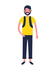Fototapeta premium traveler man tourist on white background