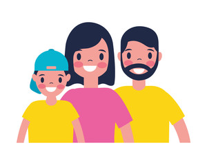 portrait family parents and son