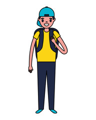 traveler man tourist on white background