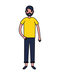 traveler man tourist on white background