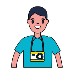 traveler man tourist on white background