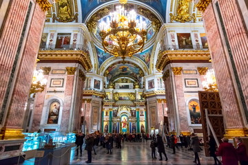 Fototapeta na wymiar St. Isaac's Cathedral interiors, Saint Petersburg, Russia