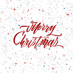 Merry christmas text vector on white background. Lettering for invitation, wedding and greeting card, prints and posters. Hand drawn inscription