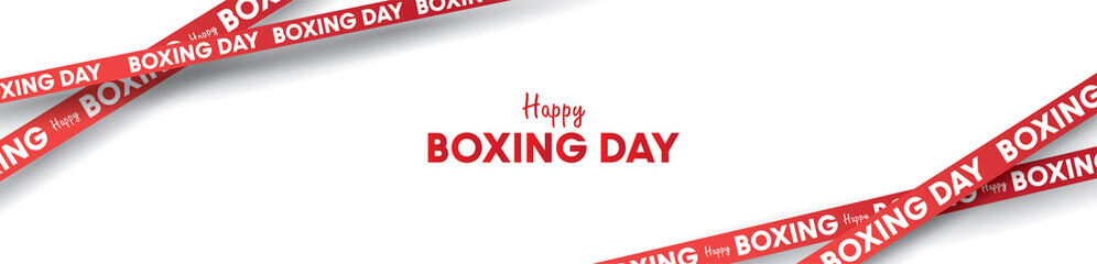 Boxing day vector illustration.Typography combined in a shape of ribbon and text with paper art and craft style - Powered by Adobe