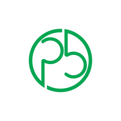 letters pb circle line logo vector