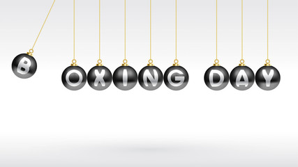 Boxing day vector illustration.Typography combined in a shape of black christmas ball