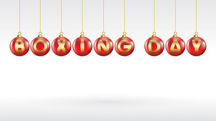 Boxing day vector illustration.Typography combined in a shape of red christmas ball