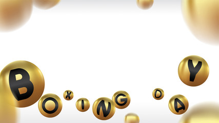 Boxing day vector illustration.Typography combined in a shape of gold christmas ball