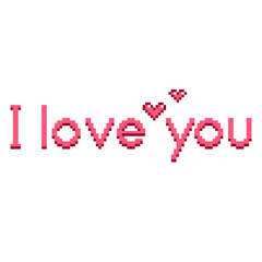 Pixel I love you text detailed illustration isolated vector