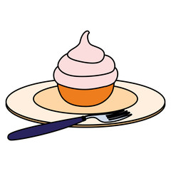Sweet cupcake icon