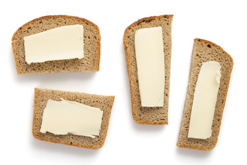 sliced bread isolated on white