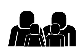 family figure with kids silhouette icon