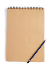 notebook with empty pages isolated at white