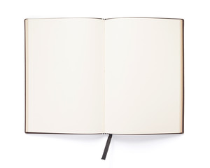 open notebook or book isolated at white