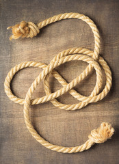 ship rope at wooden background
