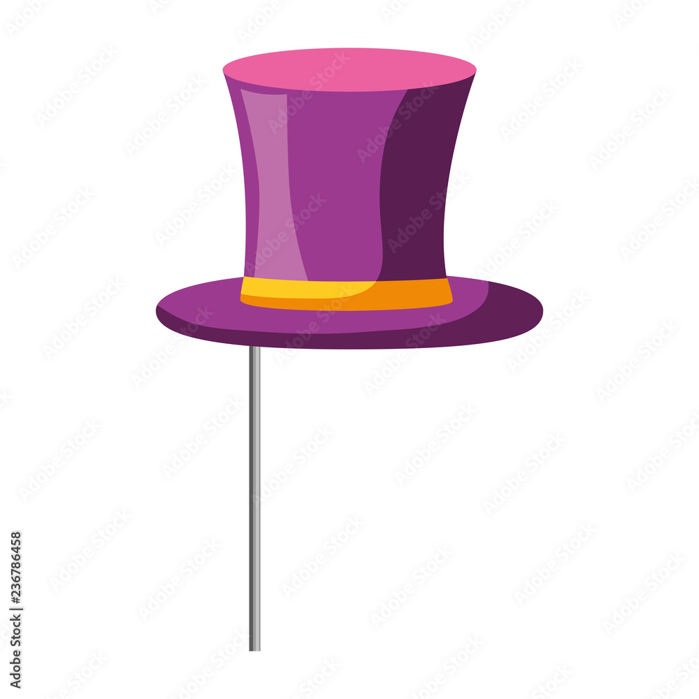 Sticker elegant hat male in stick