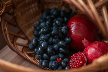 grapes and pomegranate