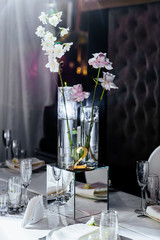 Flowers in a vase, wedding decorations