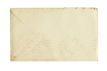 Vintage closed envelope isolated on white background
