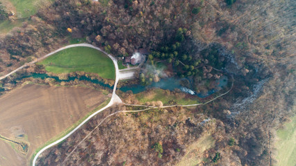Močilnik (Mocilnik) and Retovje are two main springs of Ljubljanica River in Slovenia. The springs are positioned south of the town of Vrhnika.