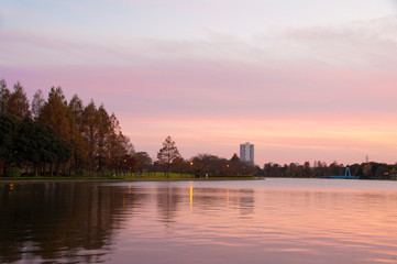 夕暮れの水元公園