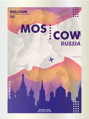 Russia Moscow skyline city gradient vector poster