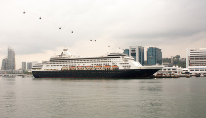 Singapore Harbour with Ship and Landing