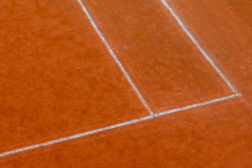 high angle view of clay tennis courts