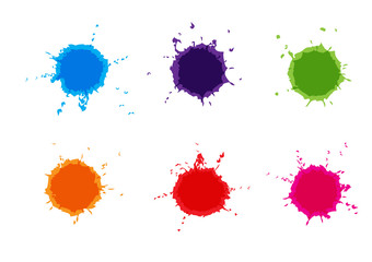 Vector Colorful paint splatters.Paint splashes set.Vector illustration.